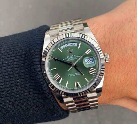 Rolex Day-Date Olive Green Dial Watch First Copy Price in India | Watch ...