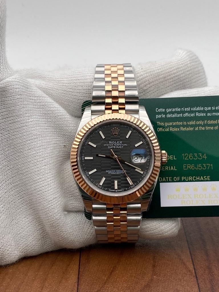 Rolex DateJust Motif Dial Grey Rhodium First Copy Price in India ...